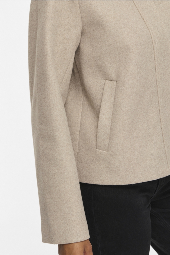 Vila beige dames jas | Close up