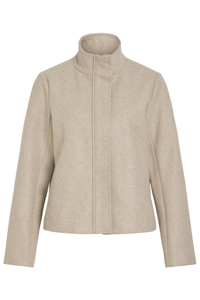 Vila beige dames jas | Vooraanzicht