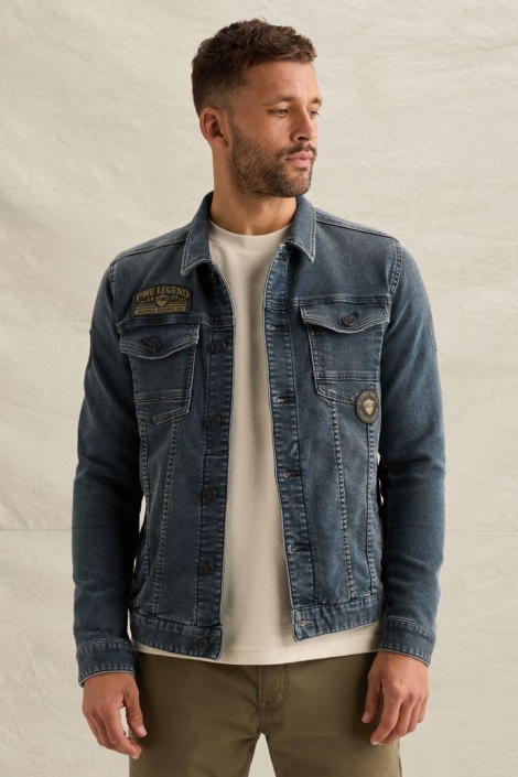 PME legend blauwe heren jas | Model vooraanzicht