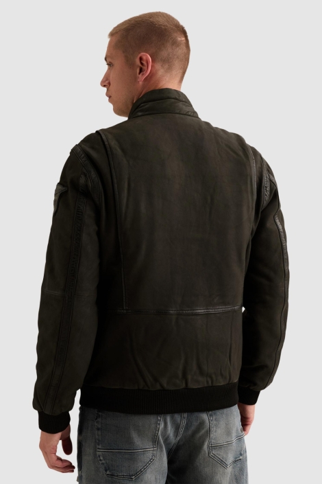 PME legend zwarte heren leren jas | Model achteraanzicht