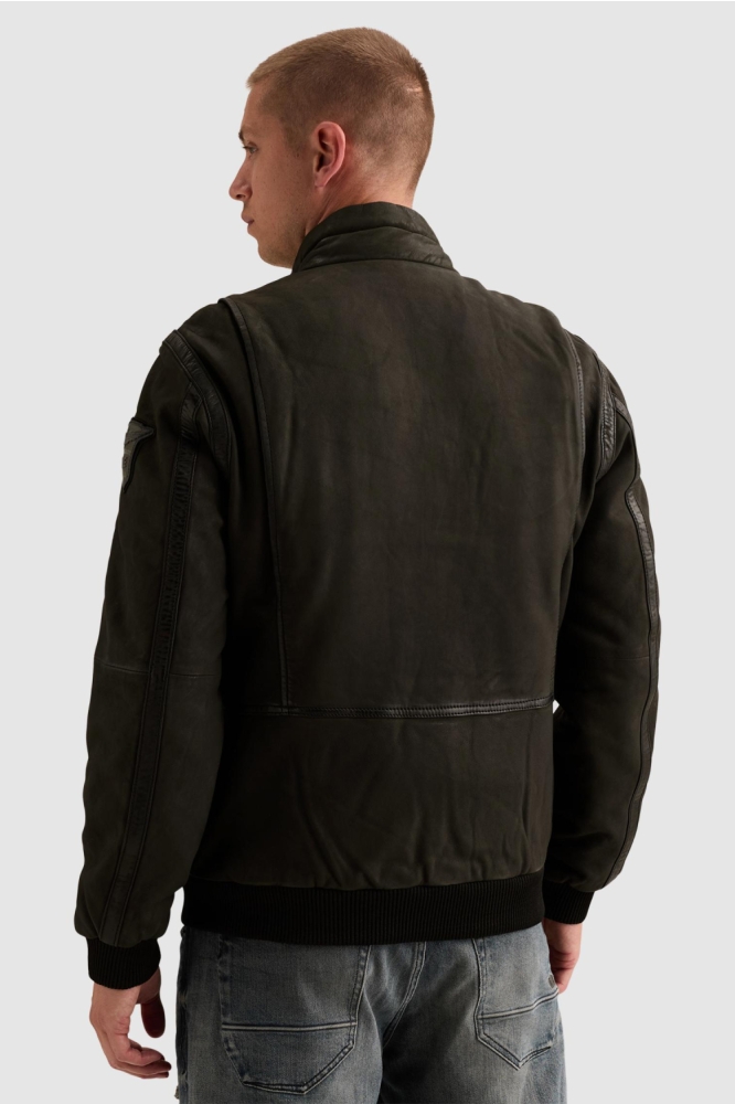 PME legend zwarte heren leren jas | Model achteraanzicht
