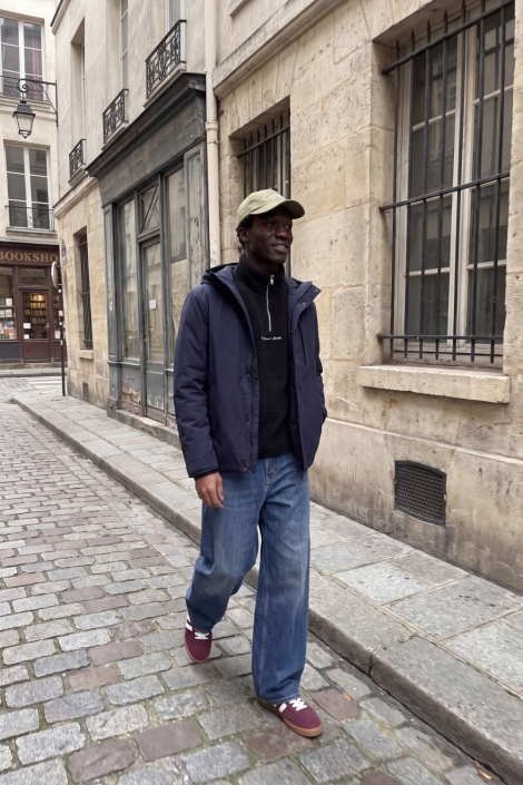 Jack & Jones blauwe heren jas | Sfeerbeeld, In situatie