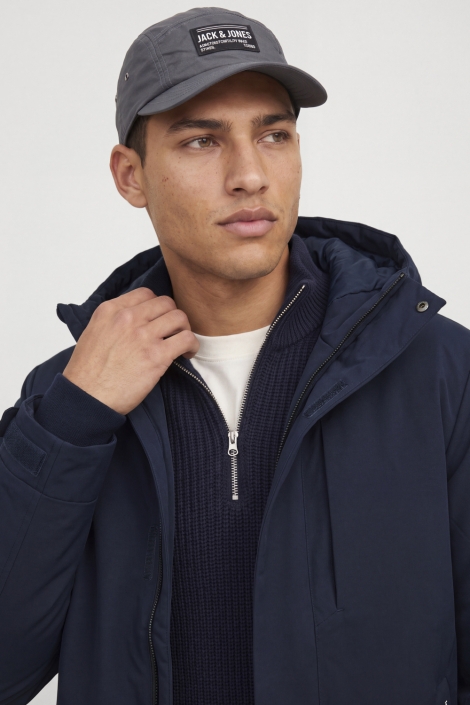 Jack & Jones blauwe heren jas | Close up