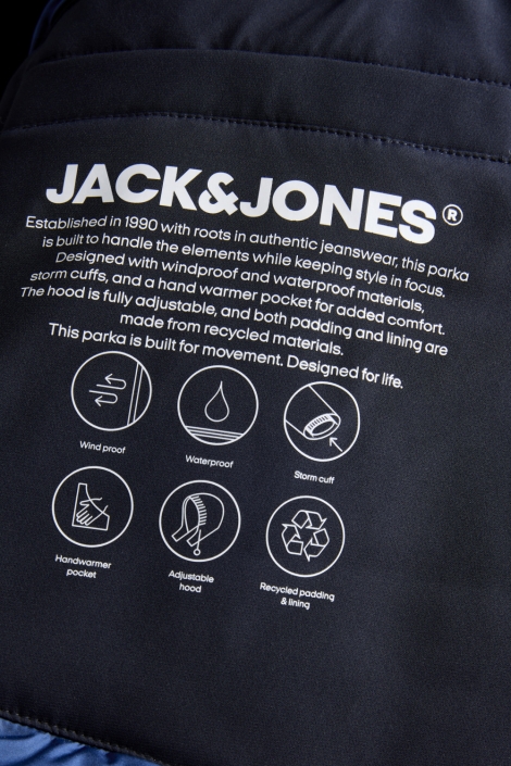 Jack & Jones blauwe heren jas | Unique Selling Point