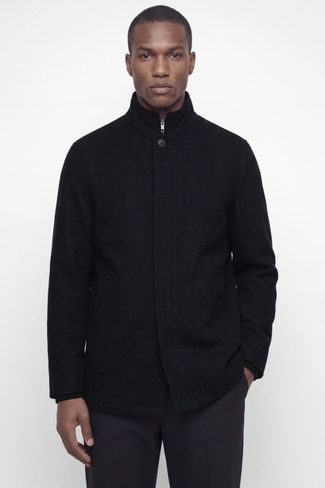 Jack & Jones blauwe heren jas | Model vooraanzicht