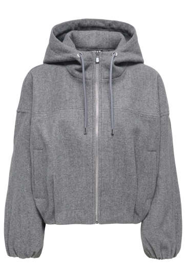 Only onltrillion ovs hooded bomber jacke Grijs