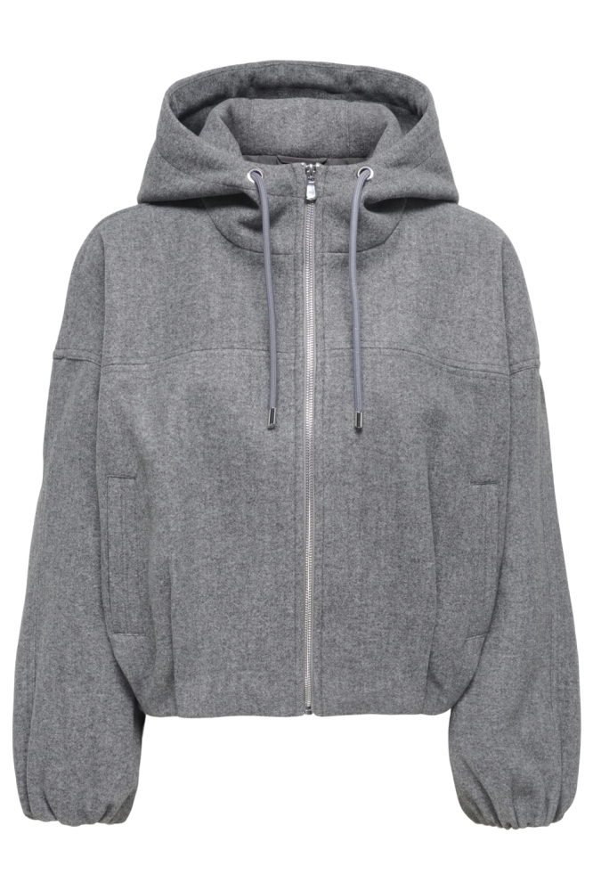 Only grijze dames jas | Vooraanzicht
