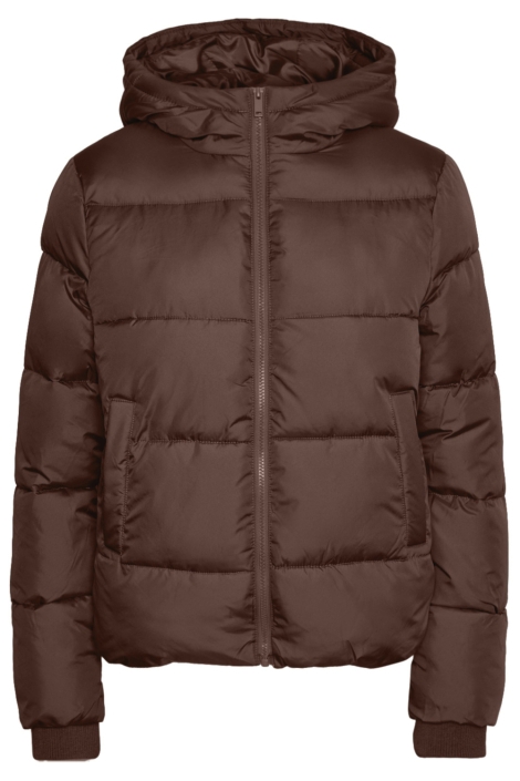 Pieces bruine dames jas | Vooraanzicht