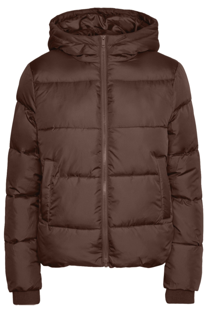 Pieces bruine dames jas | Vooraanzicht