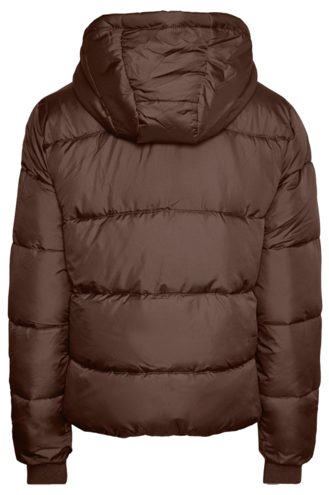 Pieces bruine dames jas | Achteraanzicht