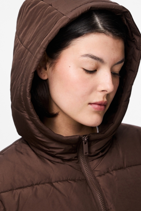 Pieces bruine dames jas | Close up