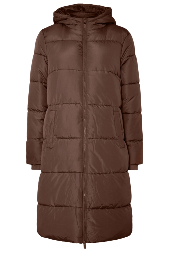Pieces bruine dames jas | Vooraanzicht