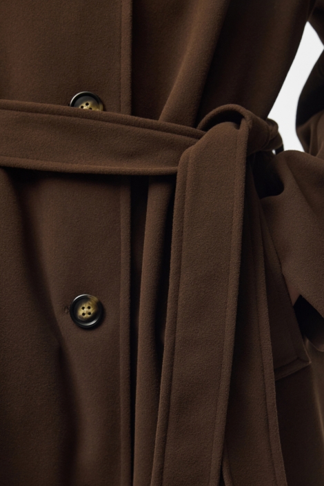 Pieces bruine dames jas | Close up