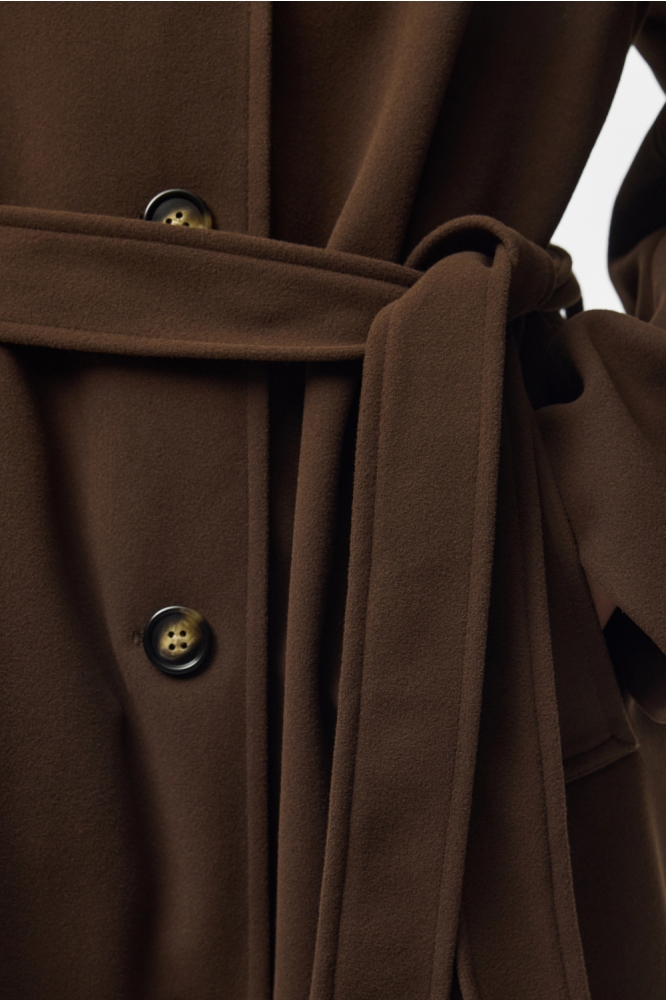 Pieces bruine dames jas | Close up