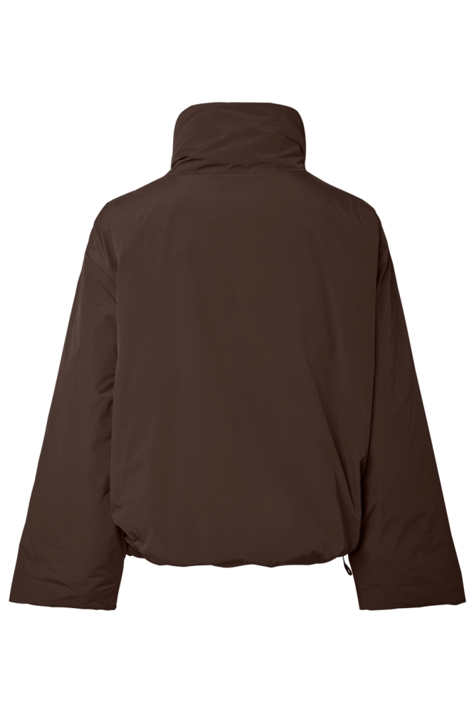 Pieces bruine dames jas | Achteraanzicht