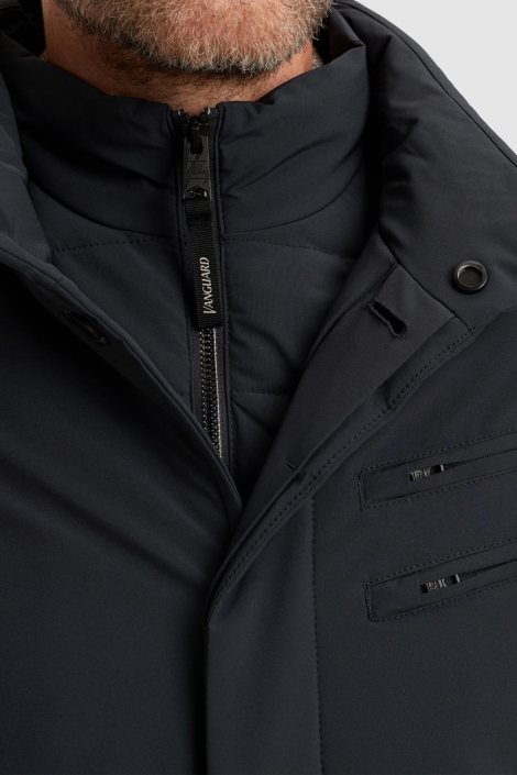 Vanguard blauwe heren jas | Close up