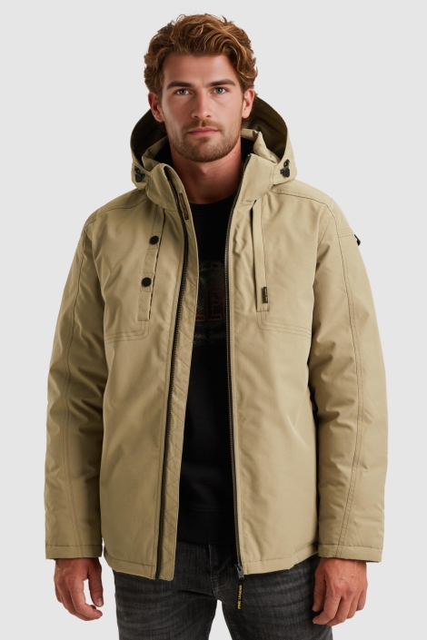 PME legend taupe heren jas | Model vooraanzicht
