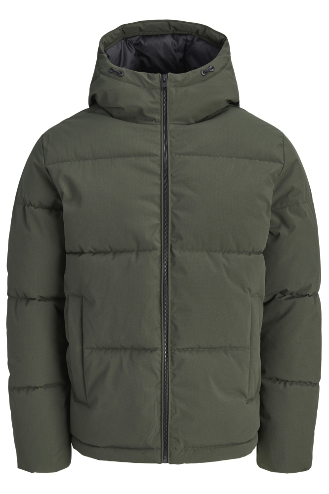 Jack & Jones groene heren jas | Vooraanzicht