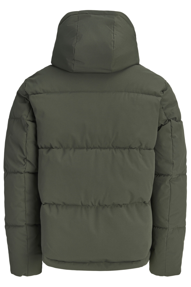 Jack & Jones groene heren jas | Achteraanzicht