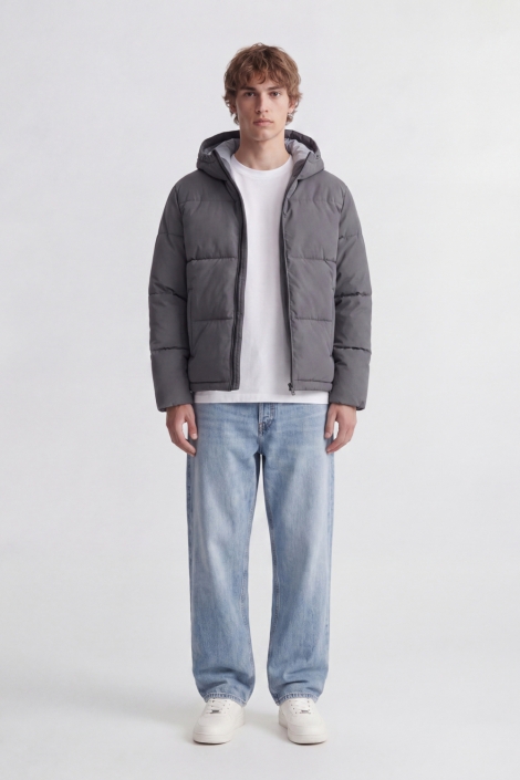 Jack & Jones grijze heren jas | Model vooraanzicht