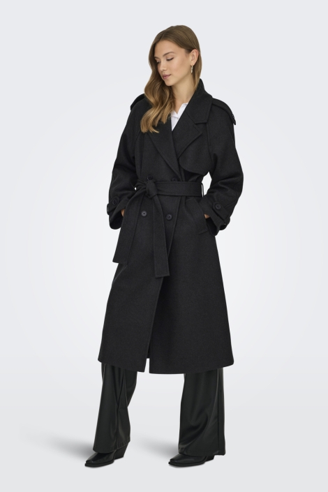 Only grijze dames jas | Model vooraanzicht