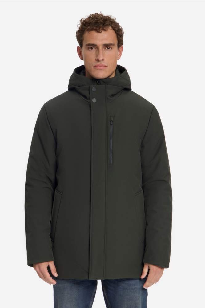 NO-EXCESS groene heren jas | Model vooraanzicht