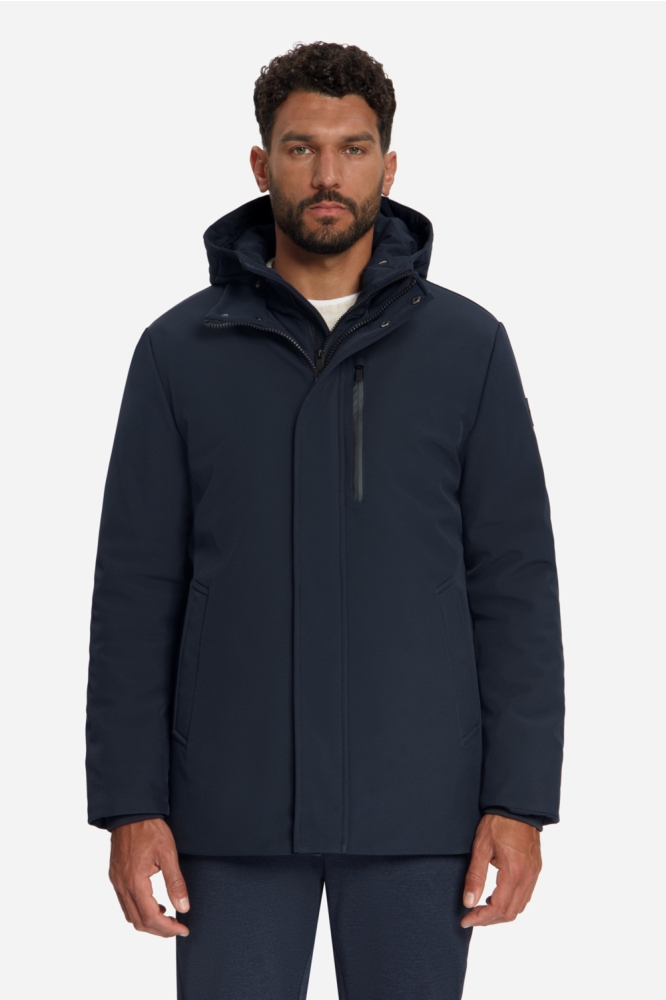 NO-EXCESS blauwe heren jas | Model vooraanzicht
