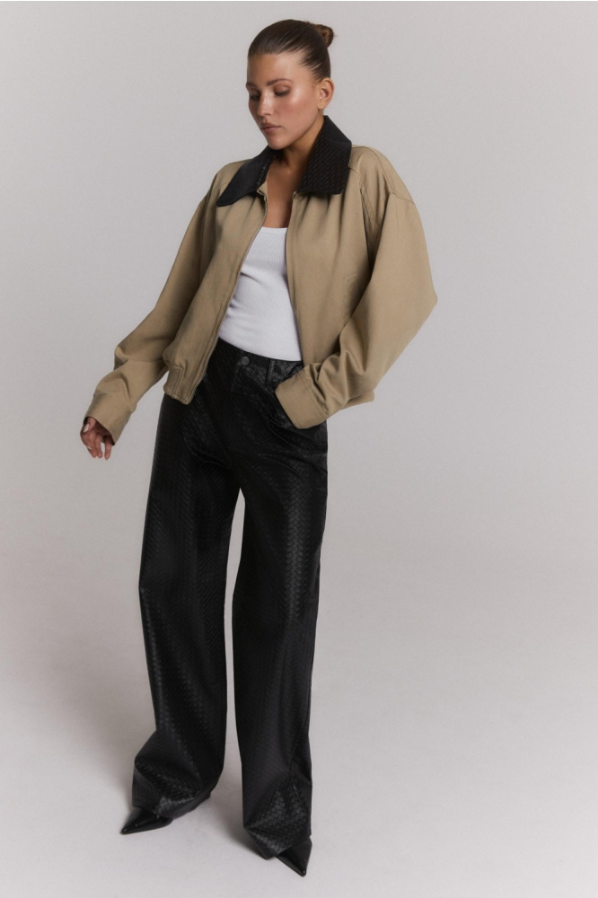 Refined Department beige dames jas | Model achteraanzicht