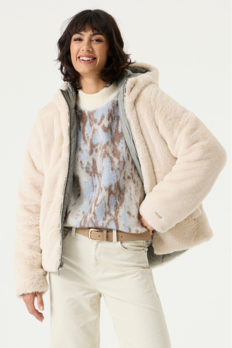 Garcia beige dames jas | Model vooraanzicht