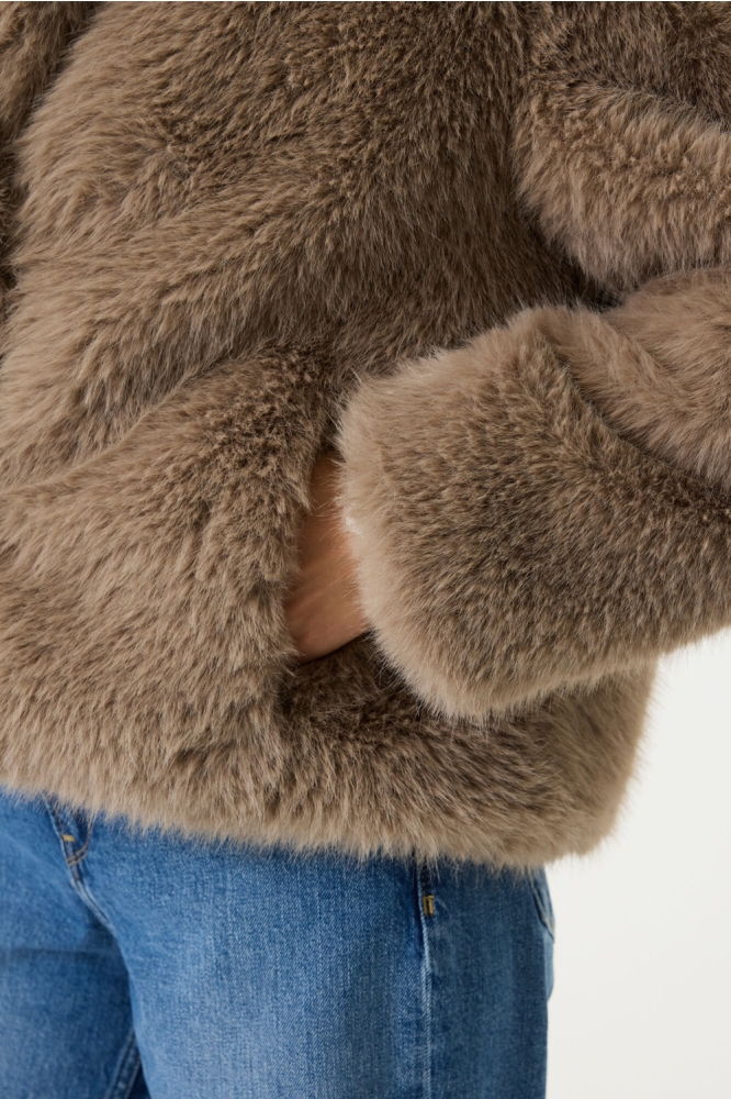Garcia taupe dames jas | Close up