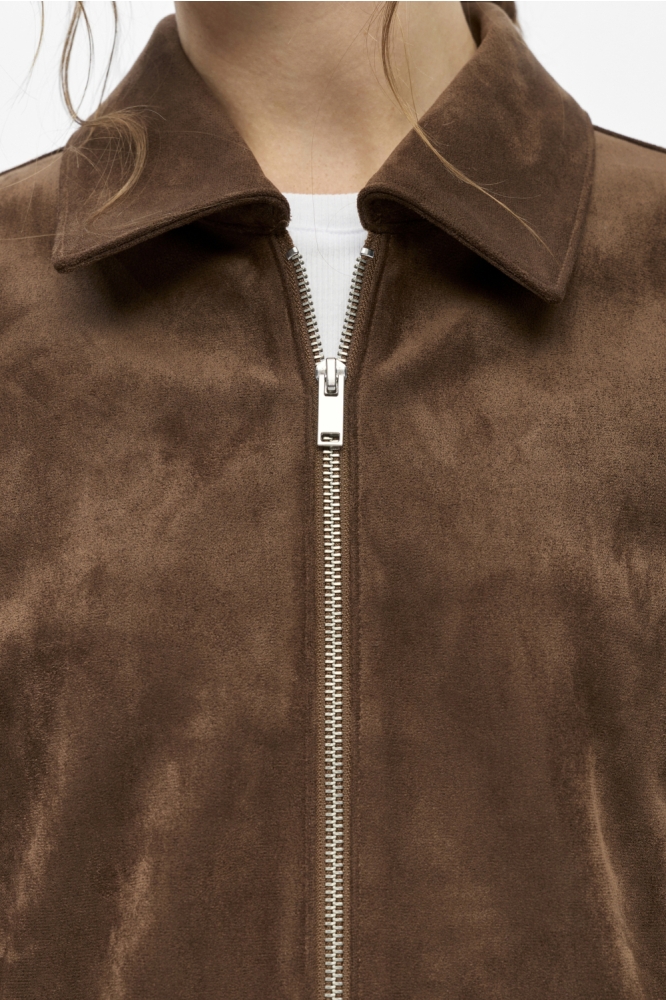 Object cognac dames jas | Close up