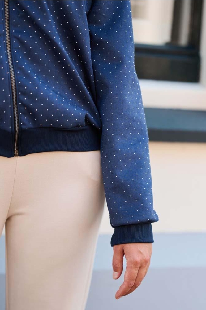 FOS Amsterdam blauwe dames vest | Close up