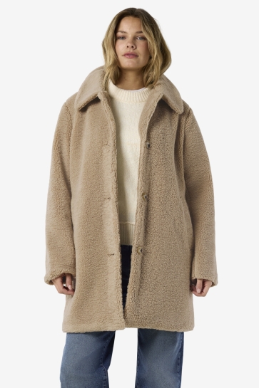 Noisy may Jas NMNATI TEDDY COAT NOOS 27037724 Birch