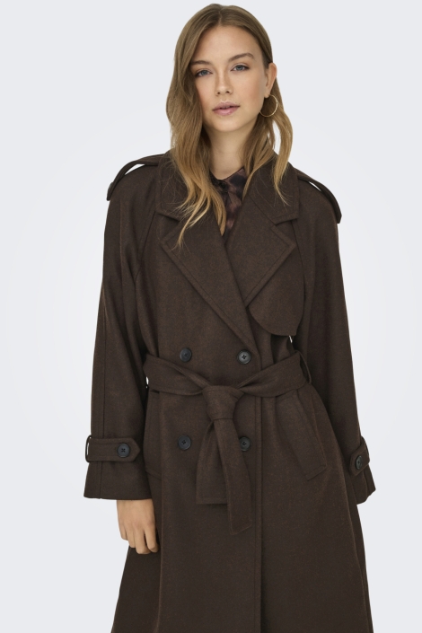 Only bruine dames jas | Model vooraanzicht