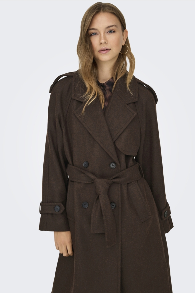 Only bruine dames jas | Model vooraanzicht