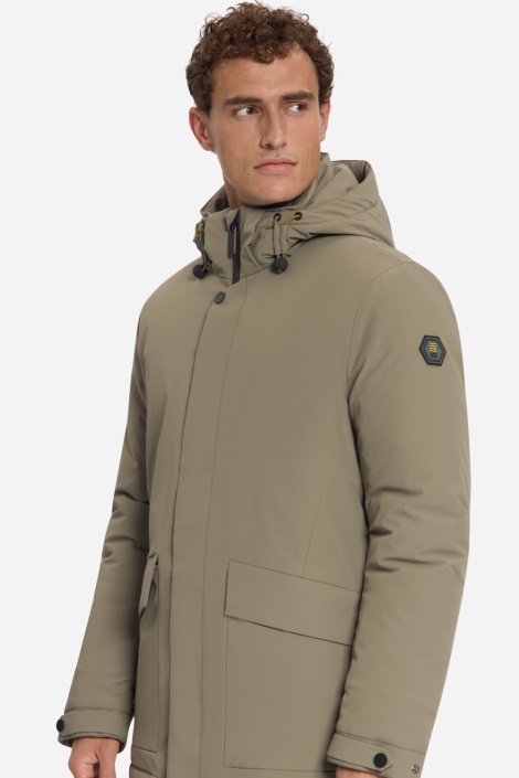 NO-EXCESS groene heren jas | Model zijaanzicht
