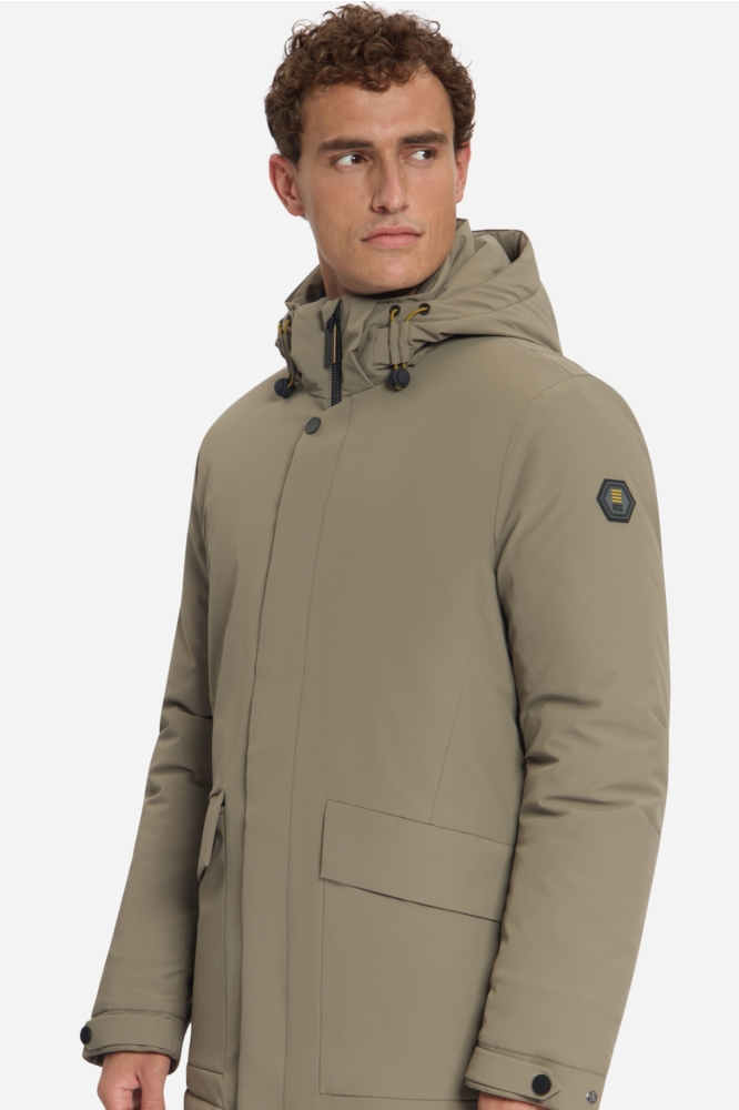 NO-EXCESS groene heren jas | Model zijaanzicht