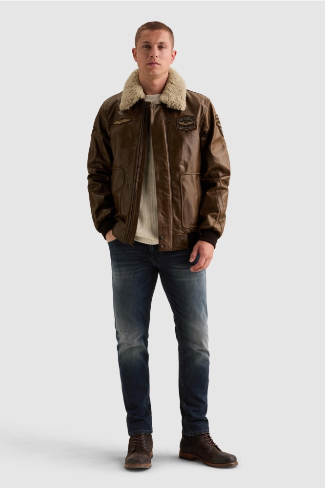 PME legend bruine heren leren jas | Model