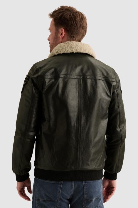 PME legend zwarte heren leren jas | Model achteraanzicht