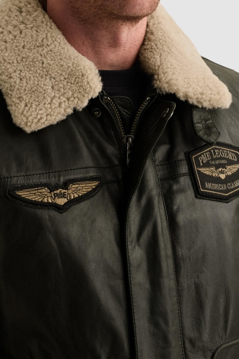 PME legend zwarte heren leren jas | Close up