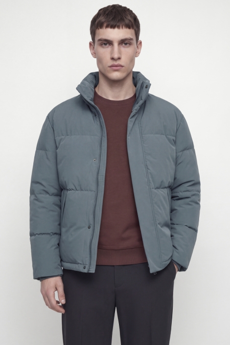 Jack & Jones grijze heren jas | Model vooraanzicht