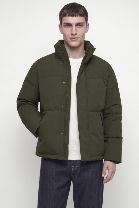 Jack & Jones groene heren jas | Model vooraanzicht
