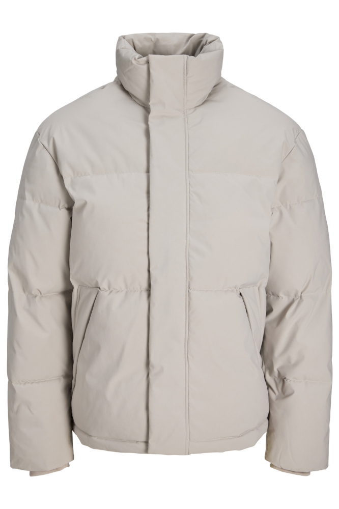 Jack & Jones ecru heren jas | Vooraanzicht
