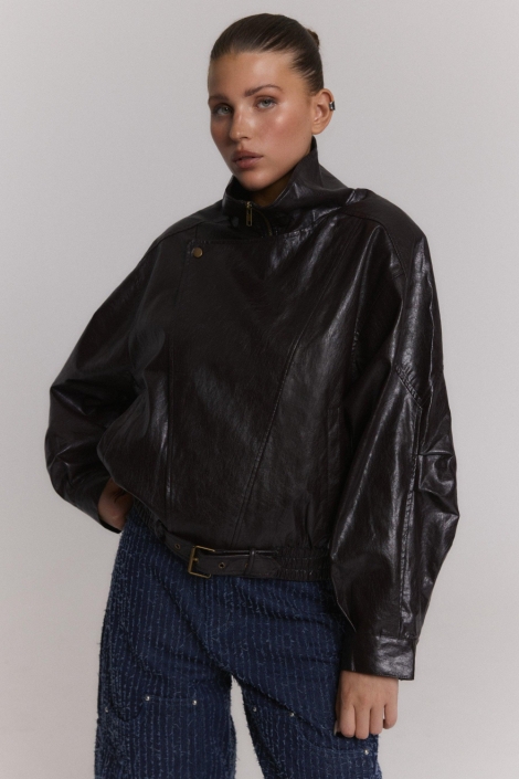 Refined Department bruine dames jas | Model vooraanzicht