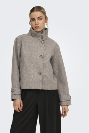Only Jas ONLVELA HIGH NECK JACKET OTW 15388823 Mocha Meringue/MELANGE