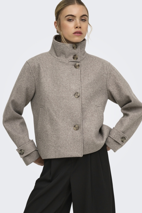 Only beige dames jas | Model vooraanzicht