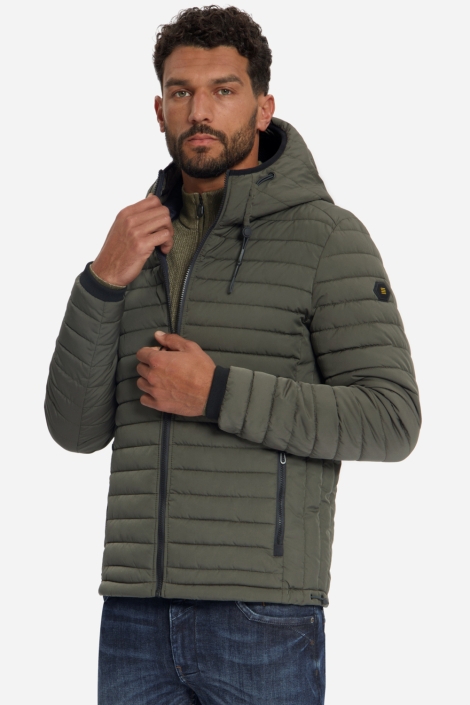 NO-EXCESS groene heren jas | Model zijaanzicht