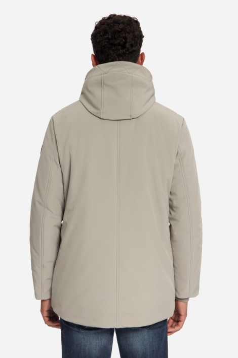 NO-EXCESS taupe heren jas | Model achteraanzicht