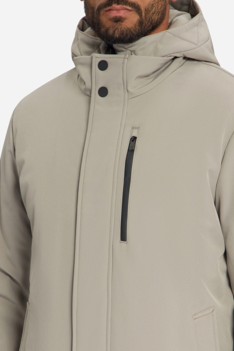 NO-EXCESS taupe heren jas | Close up