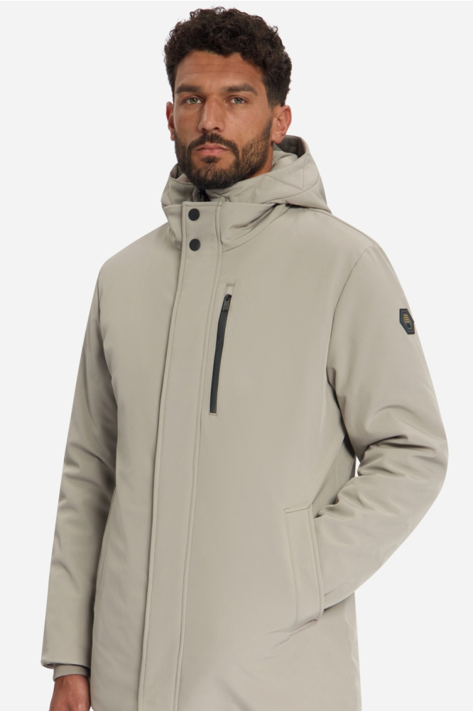 NO-EXCESS taupe heren jas | Close up